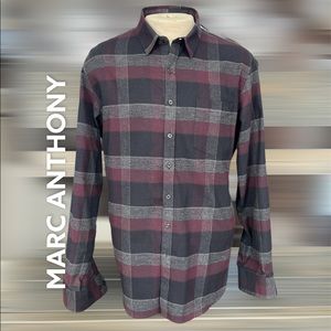 Marc Anthony Button Down Casual Plaid Shirt XL